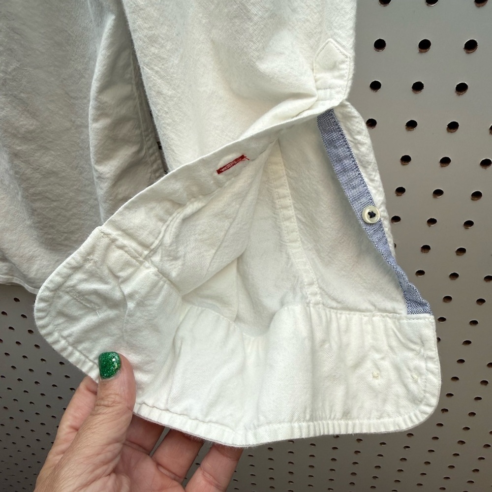 VTG Tommy Hilfger white size large slim 100% cotton shirt USA Easter Spring - Picture 6 of 7